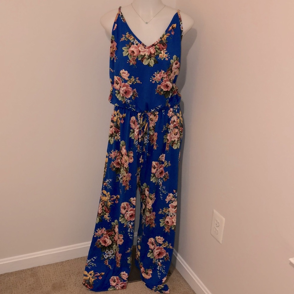 *Brand New* Royal Blue Floral Jumpsuit